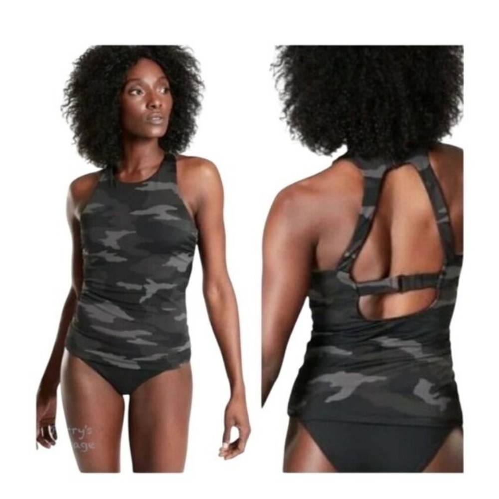 Athleta Black Camo Workout Tank - 34B